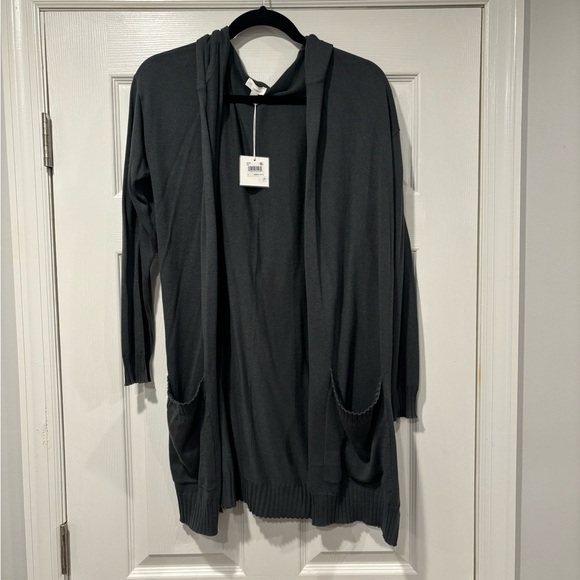 Splendid Longline Hooded Open Front Cardigan Sweater - Picture 1 of 6